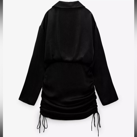 ZARA SHORT SATIN EFFECT DRESS - Picture 4 of 4